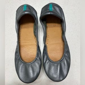 Tieks silver metallic flats